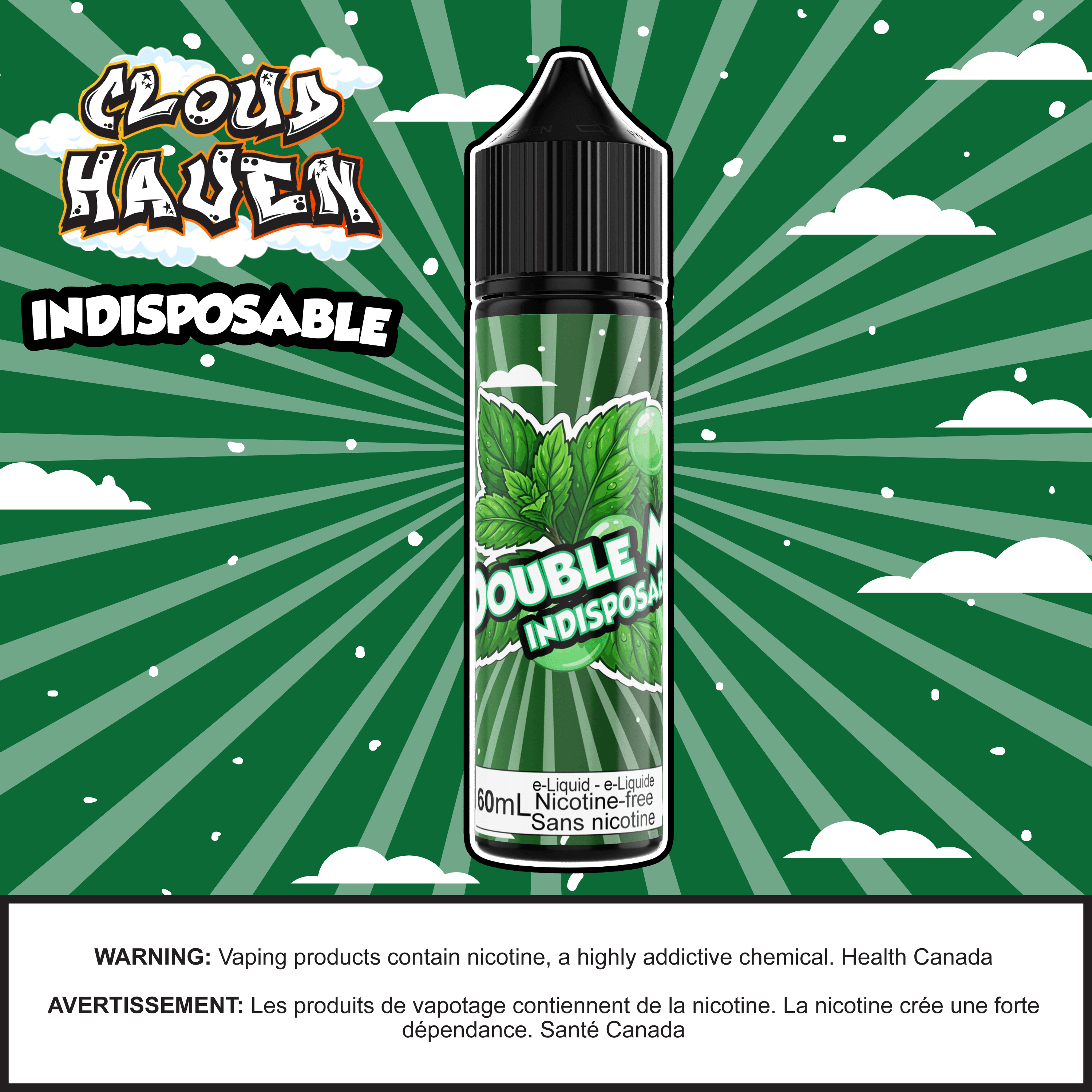 Cloud Haven - INDISPOSABLE Double Mi salt nicotine e-liquid bottle