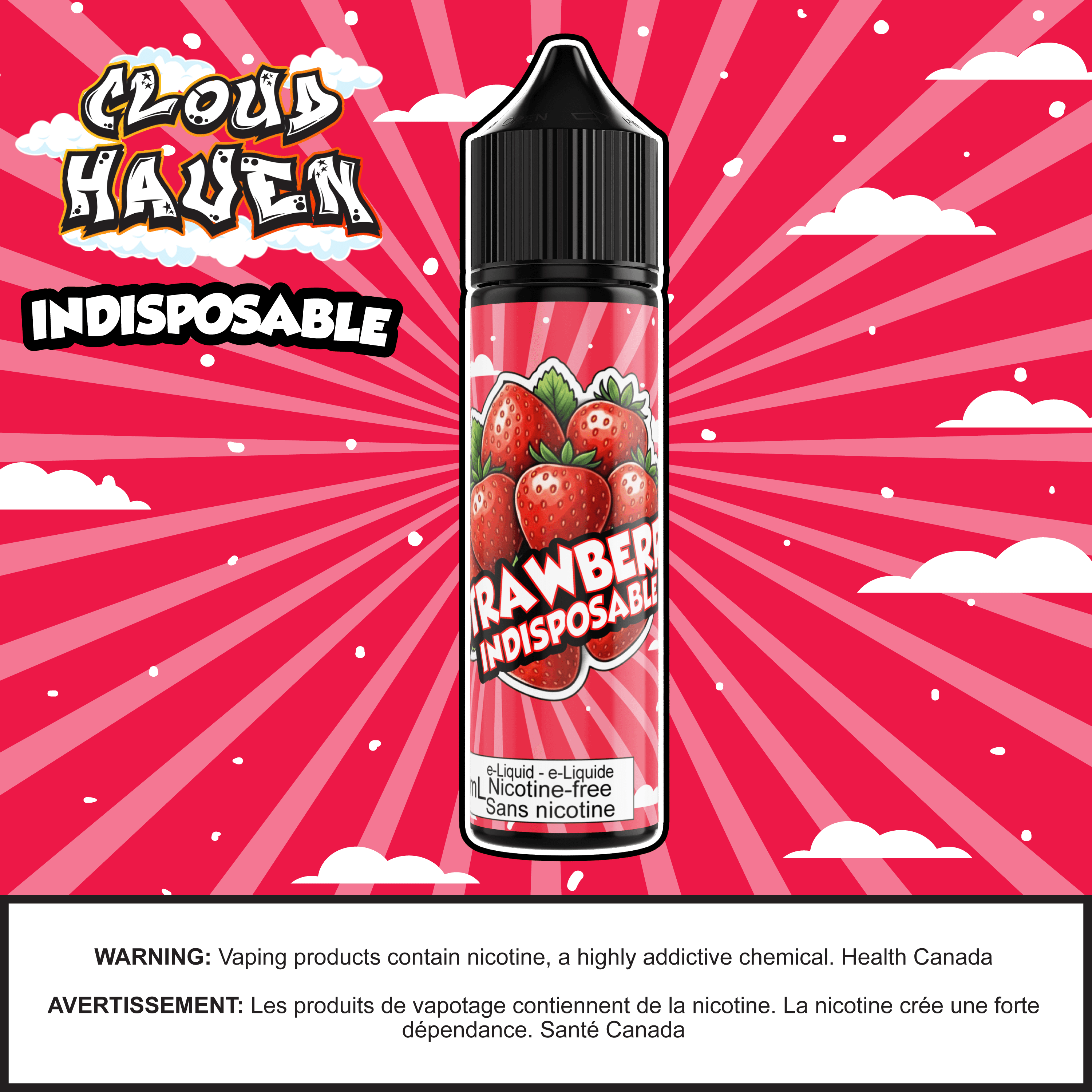 Cloud Haven - INDISPOSABLE Strawberry salt nicotine e-liquid bottle